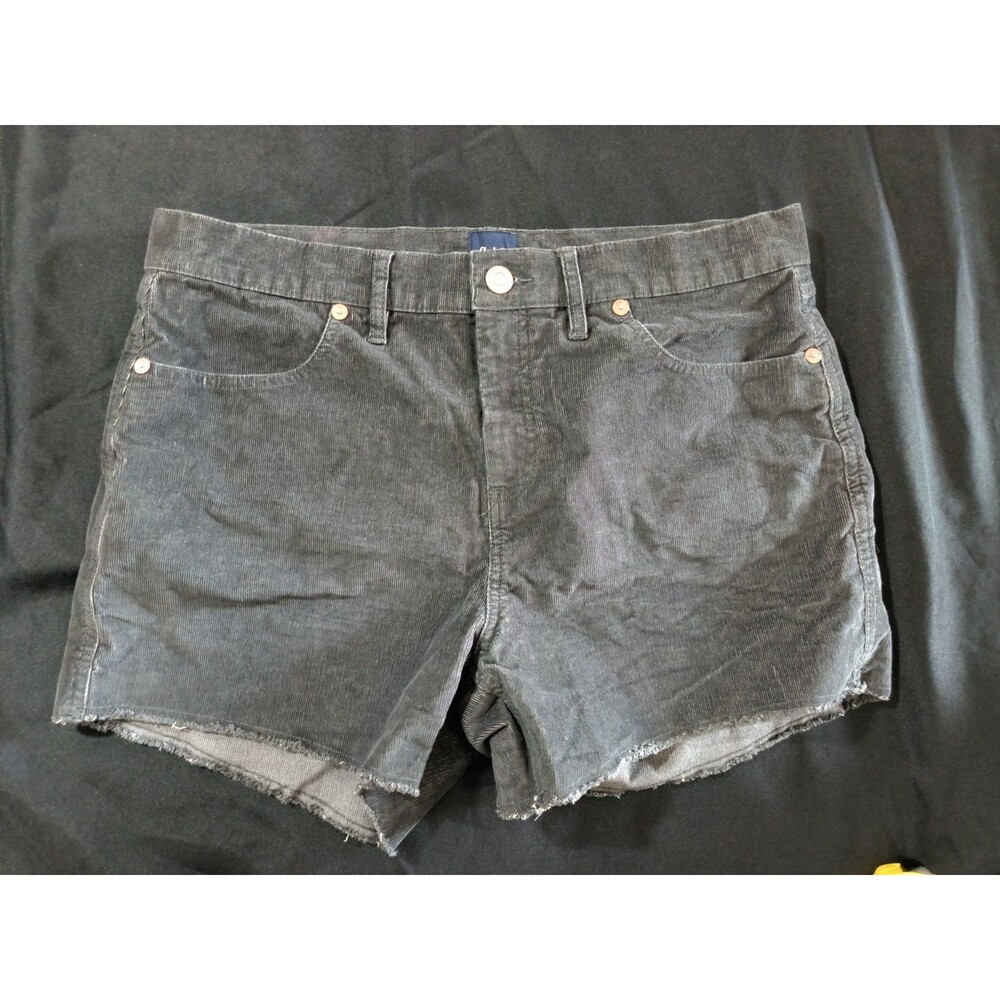Gap Women's Gray Corduroy Shorts Size 8 Cut Off Raw Edge Hem
